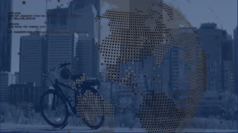 Digital Globe and Data: Futuristic Cityscape Innovation