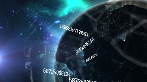 Digital Data Flow Around Planet Earth Representing Global Networks