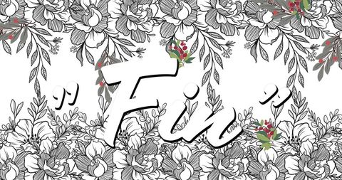 Artistic Fin Text Against Intricate Floral Background