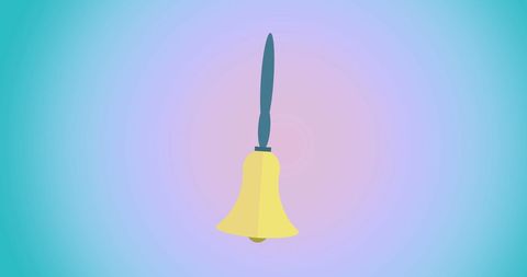 Minimalist School Bell Icon on Gradient Background