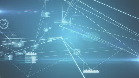 Futuristic Digital Network with Data Visualizations