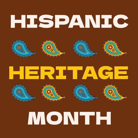 Hispanic heritage month celebration with colorful paisley designs