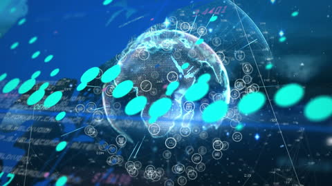 Digital Data and Connectivity Over Global Map Concept