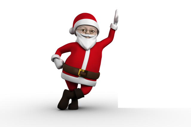 Transparent Background of Cute Cartoon Santa Waving Hand - Download Free Stock Videos Pikwizard.com