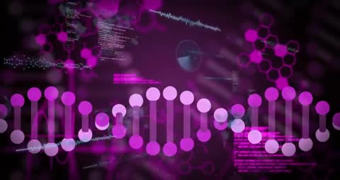 DNA Helix Visualization with Code Overlay for Biotech Innovation