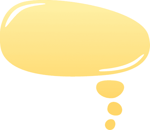 Yellow cartoon text bubble with transparent background