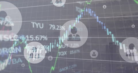 Abstract Financial Market with Profile Overlays and Trending Data