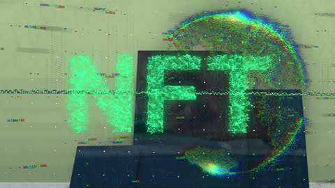 Glitched NFT Digital Concept with Futuristic Visual