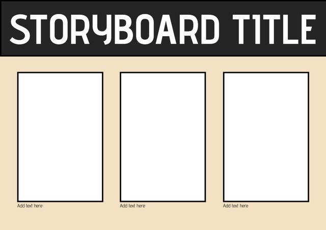 Minimalist Movie Storyboard Template with Three Frames for Creative Planning - Download Free Stock Templates Pikwizard.com