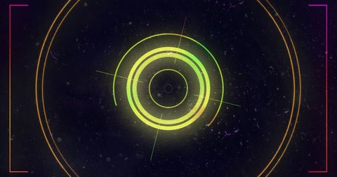 Flickering Glowing Scope on Purple Background
