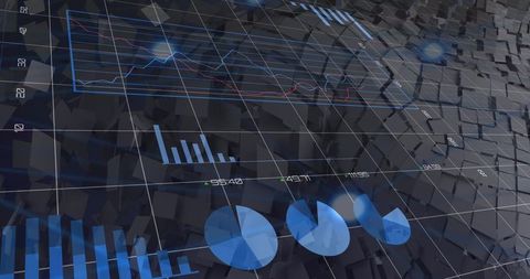 Futuristic Data Analytics Display on Abstract Background - Download Free Stock Images Pikwizard.com