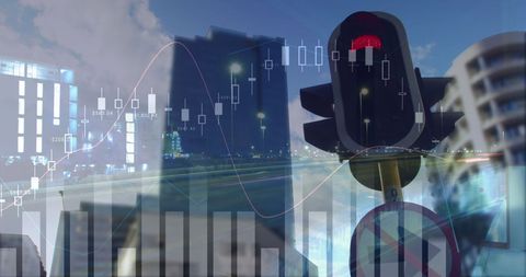 Financial Analytics Overlay in Modern Urban Environment - Download Free Stock Images Pikwizard.com