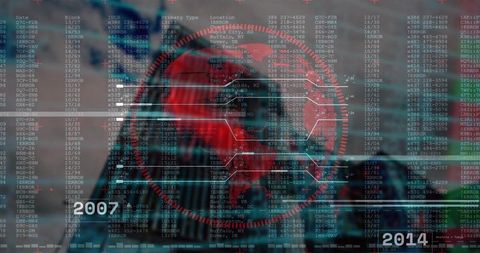 Innovative Digital Globe and Data Interface in Cybersecurity Concept