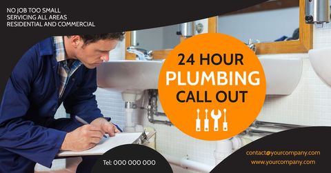 Professional Plumber Performing Repair with 24/7 Service Availability - Download Free Stock Templates Pikwizard.com