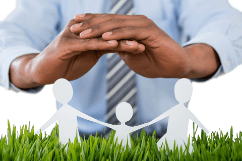 transparent hands protecting paper family on glass surface - Download Free Stock Videos Pikwizard.com