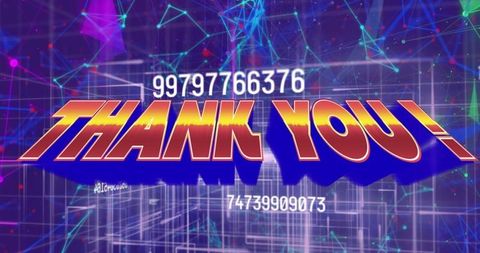 Dynamic 'Thank You' in a Digital Network Landscape - Download Free Stock Images Pikwizard.com