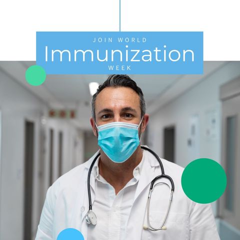 World Immunization Week: Doctor with Mask and Stethoscope - Download Free Stock Templates Pikwizard.com