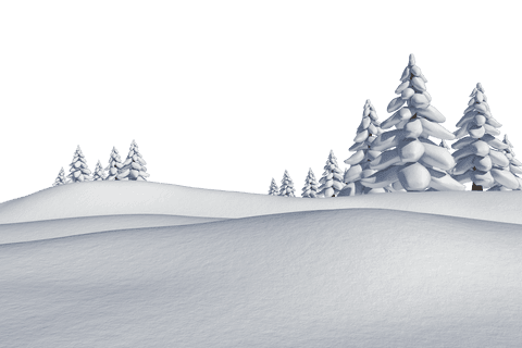 tranquil winter landscape with snow-covered fir trees on transparent background - Download Free Stock Videos Pikwizard.com