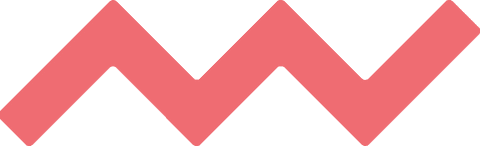 Coral zigzag line art on transparent background