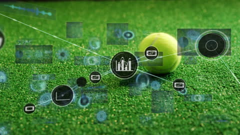 Digitally Connected Tennis Ball Reflecting Modern Technology Interface
