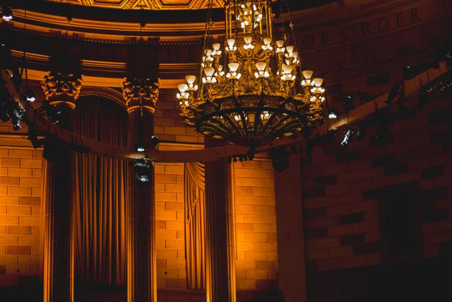 Grand Chandelier Illuminating Elegant Neoclassical Interior - Download Free Stock Photos Pikwizard.com
