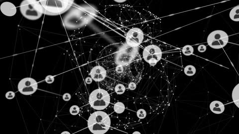 Digital Network Connections with Social Media Icons