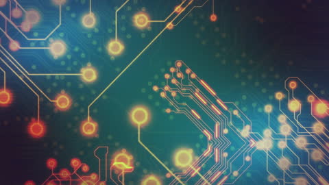 Futuristic Digital Network with Glowing Circuitry