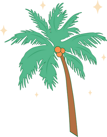 cartoon palm tree with sparkles on transparent canvas - Download Free Stock Videos Pikwizard.com
