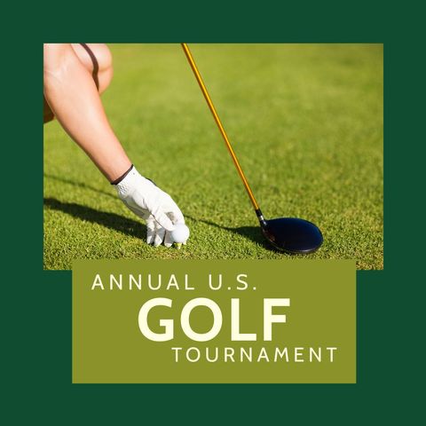 Golfer Preparing to Tee Off at U.S. Tournament - Download Free Stock Templates Pikwizard.com