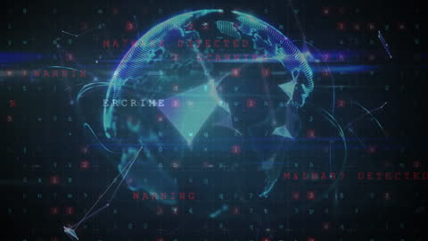 Digital Globe with Cybersecurity and Data Codes