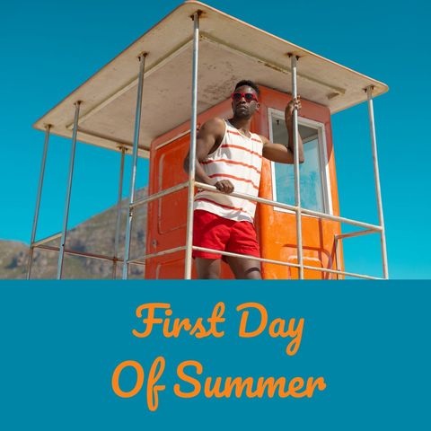 lifeguard on duty at bright summer beach - Download Free Stock Templates Pikwizard.com