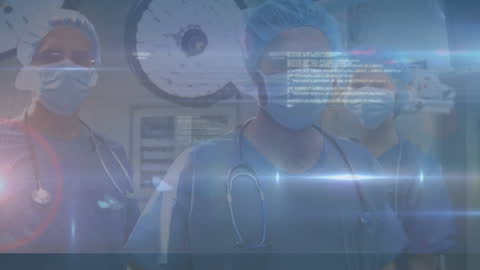 Futuristic Healthcare Interface with Diverse Surgical Team