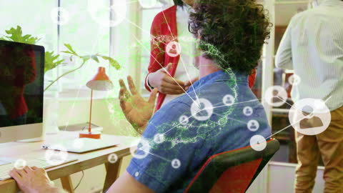 Business People Engaging with Digital Technology and Global Networking