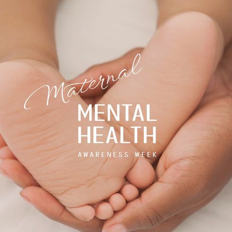 Maternal Mental Health Awareness with Baby Feet and Caring Hands - Download Free Stock Templates Pikwizard.com