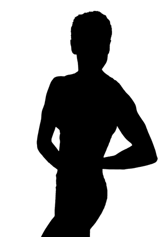 Silhouette illustration of fit sportswoman over transparent background