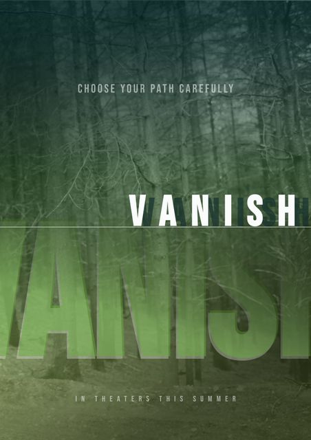 Mysterious Forest Movie Poster with Text 'Vanish' - Download Free Stock Templates Pikwizard.com