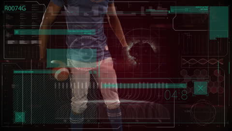 Futuristic Sports Interface with Data Overlays