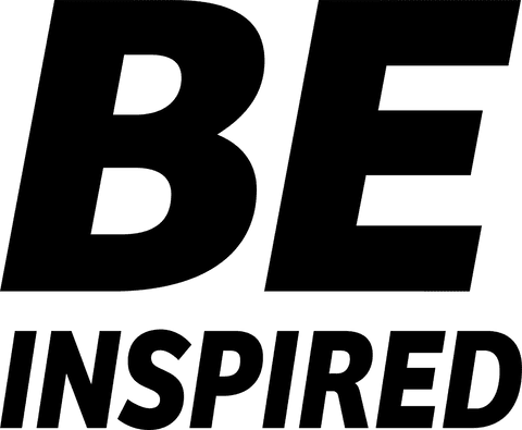 Black motivational be inspired text on transparent background