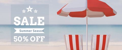 Summer Beach Sale with Relaxing Horizon View