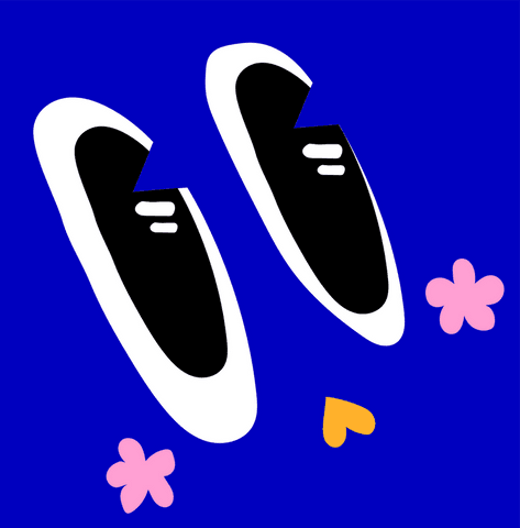 Floating Slip-On Shoes on Transparent Background with Artistic Accents