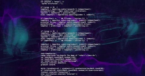 Digital Code with Glitch Effect and Network Waves Background - Download Free Stock Images Pikwizard.com