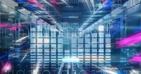 Futuristic Data Flow and Technological Networking Hub Visualization