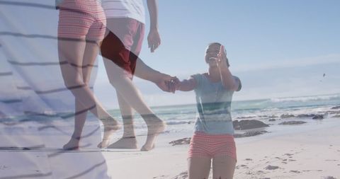 Joyful African American Couple Having Fun at Beach