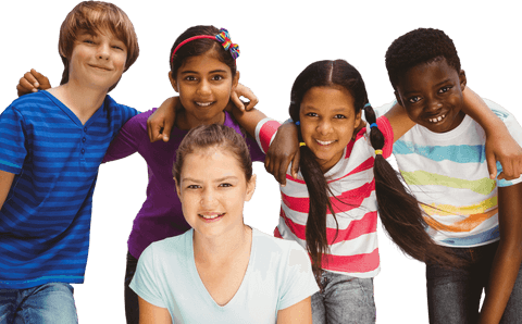 happy diverse children forming huddle over transparent background - Download Free Stock Videos Pikwizard.com