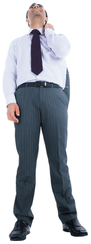 Confident Businessman Smiling And Looking Up On Transparent Background