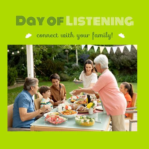 Family Enjoying Outdoor Dinner on Day of Listening