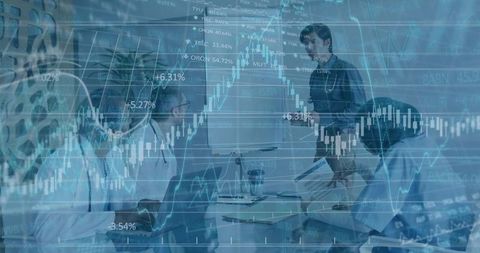 Corporate Team Analyzing Financial Stock Market