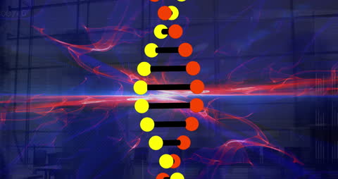 Futuristic DNA Strand with Business Collaboration Theme