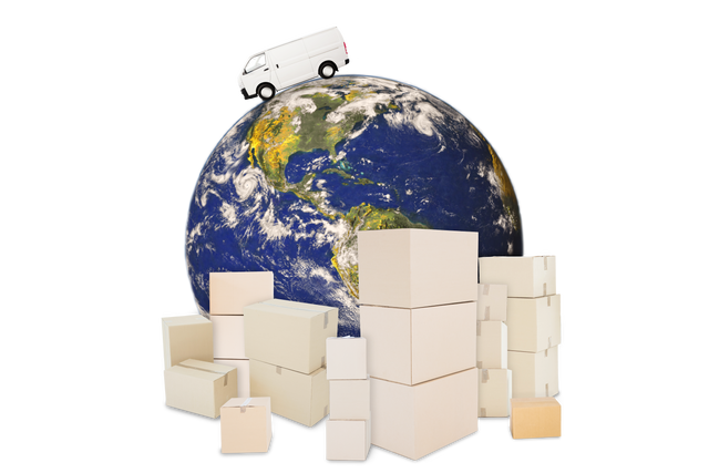 Global Parcel Delivery Concept with Boxes and Delivery Van on Transparent Background - Download Free Stock Videos Pikwizard.com