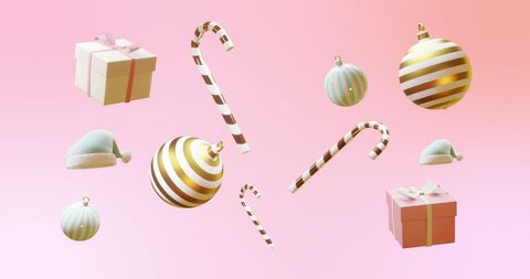 Festive Christmas Decorations with Candy Canes and Gifts - Download Free Stock Images Pikwizard.com